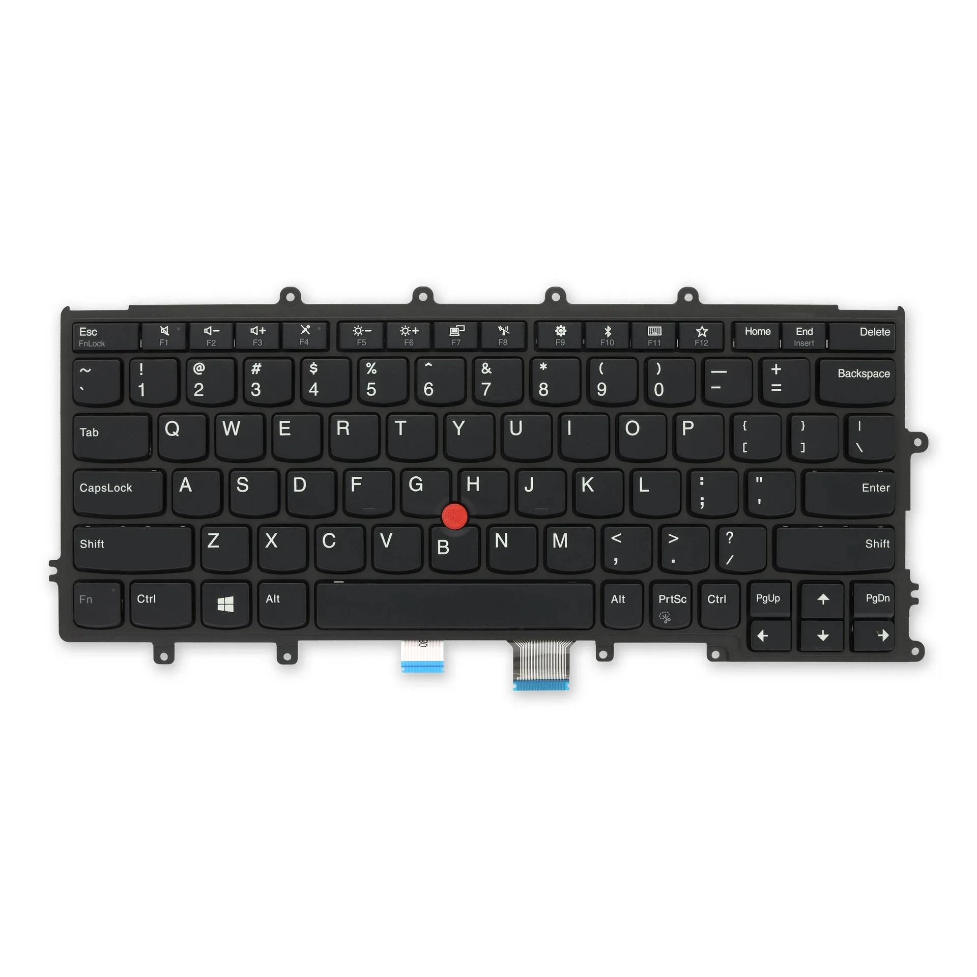 Ảnh tham chiếu mặt trước bàn phím ThinkPad X270, bản 01EN548 US. Cần đối chiếu tem và cáp trước khi thay.