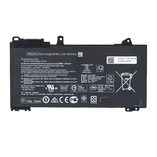 Pin RE03XL 45Wh, ảnh tham chiếu phiên bản 11.55V