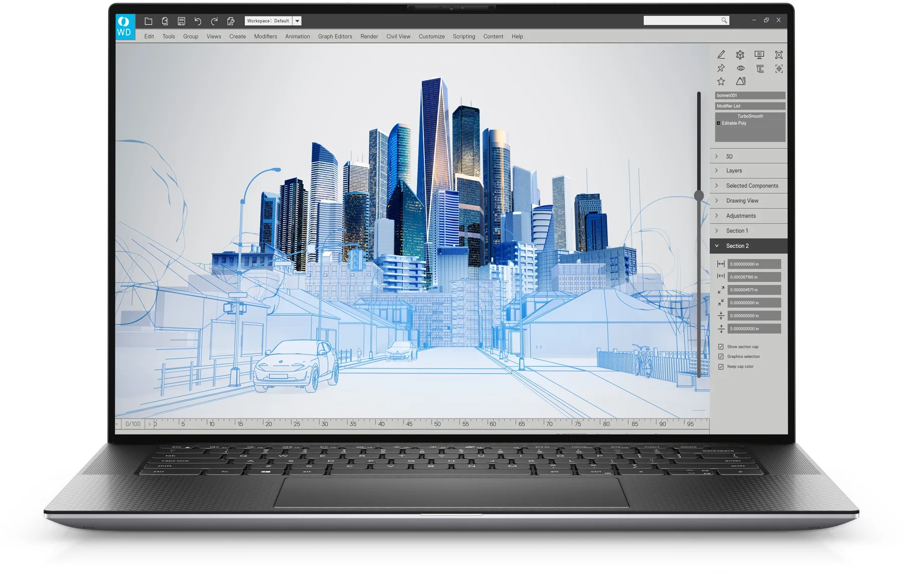 Dell Precision 5560 (i7-11850H, 16GB, 512GB , VGA A2000, 15.6 FHD+) - Mặt trước