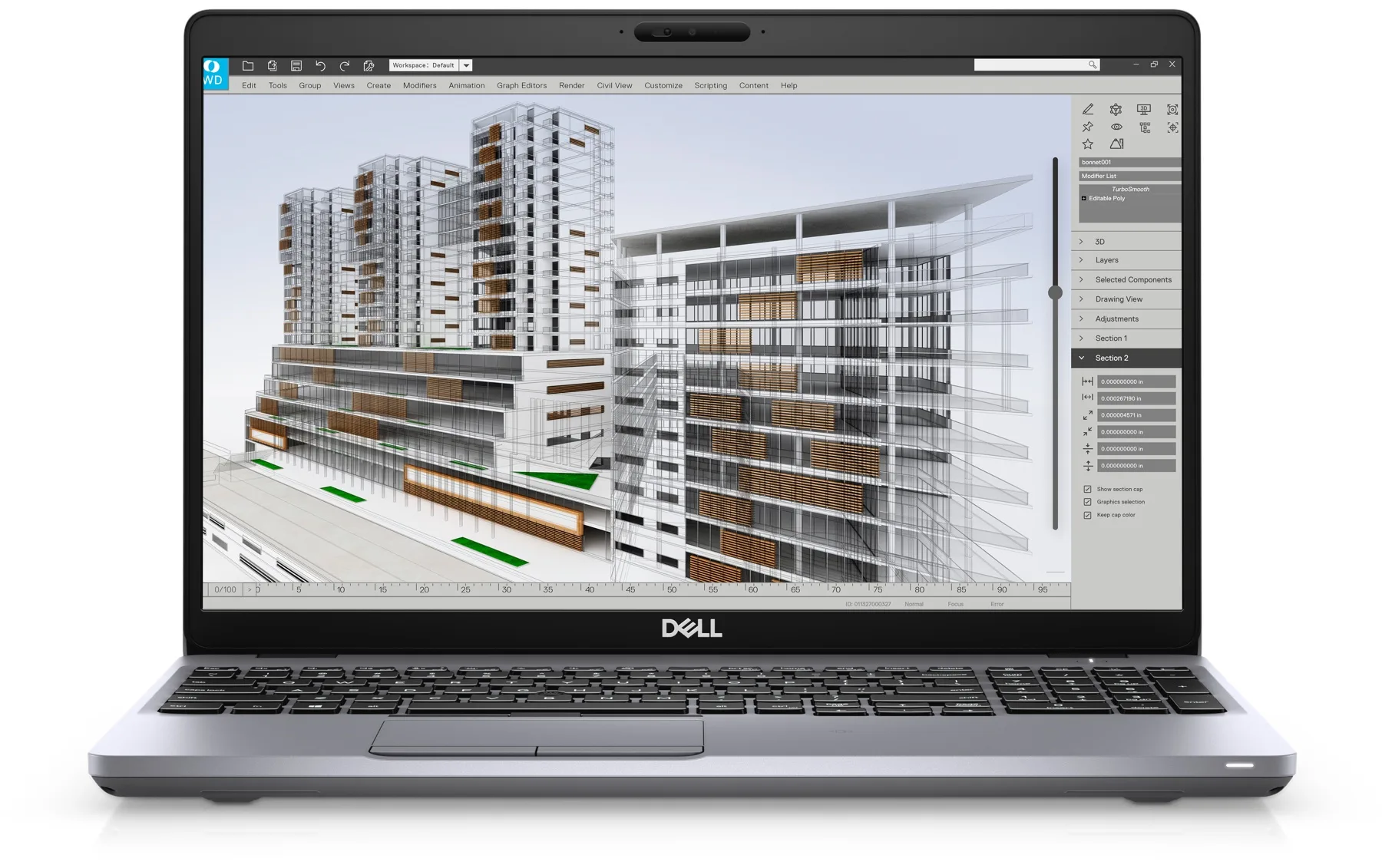 Dell Precision 3551 (2020) (i7-10850H, 16GB, 512GB, 15.6 inch FHD 1920x1080) - Mặt trước