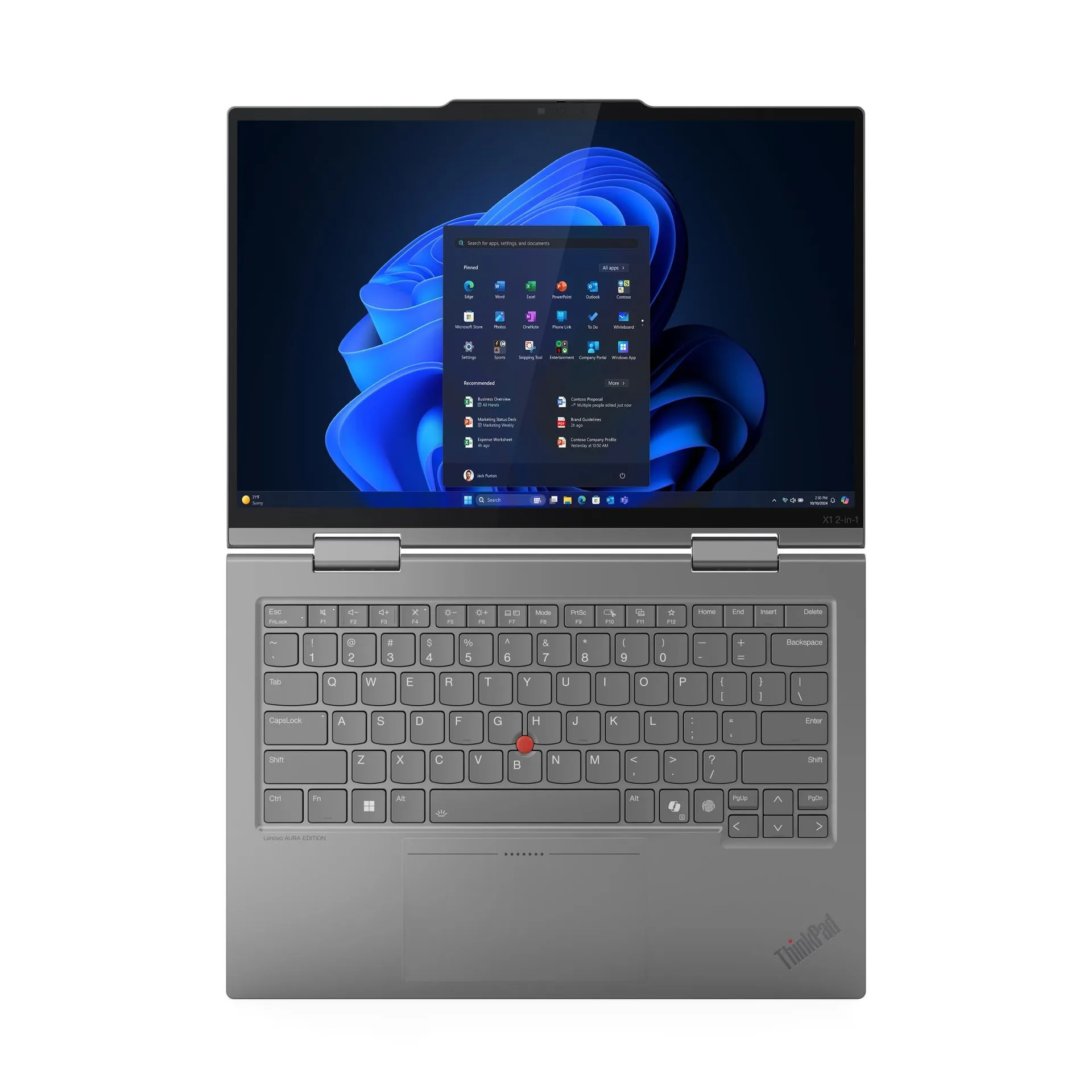 Lenovo ThinkPad X1 2 in 1 Gen 10 Aura Edition (Core Ultra 5 225U, 16GB, 512GB, 14.0 inch FHD+ cảm ứng, xoay gập) - Bàn phím và touchpad