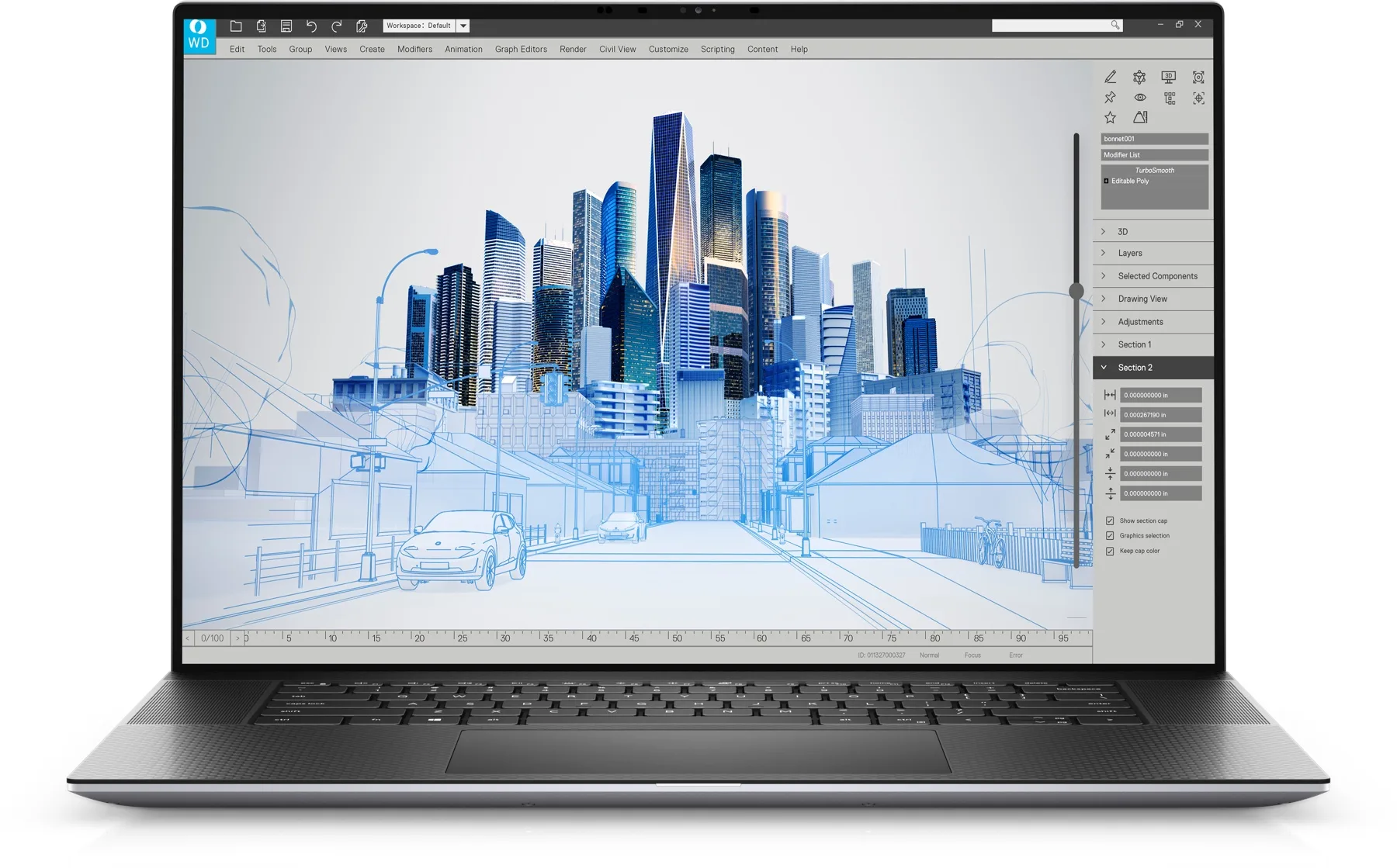 Dell Precision 5760 (2021) (i7-11850H, 16GB, 512GB, 17.0 inch FHD+ 1920x1200) - Mặt trước