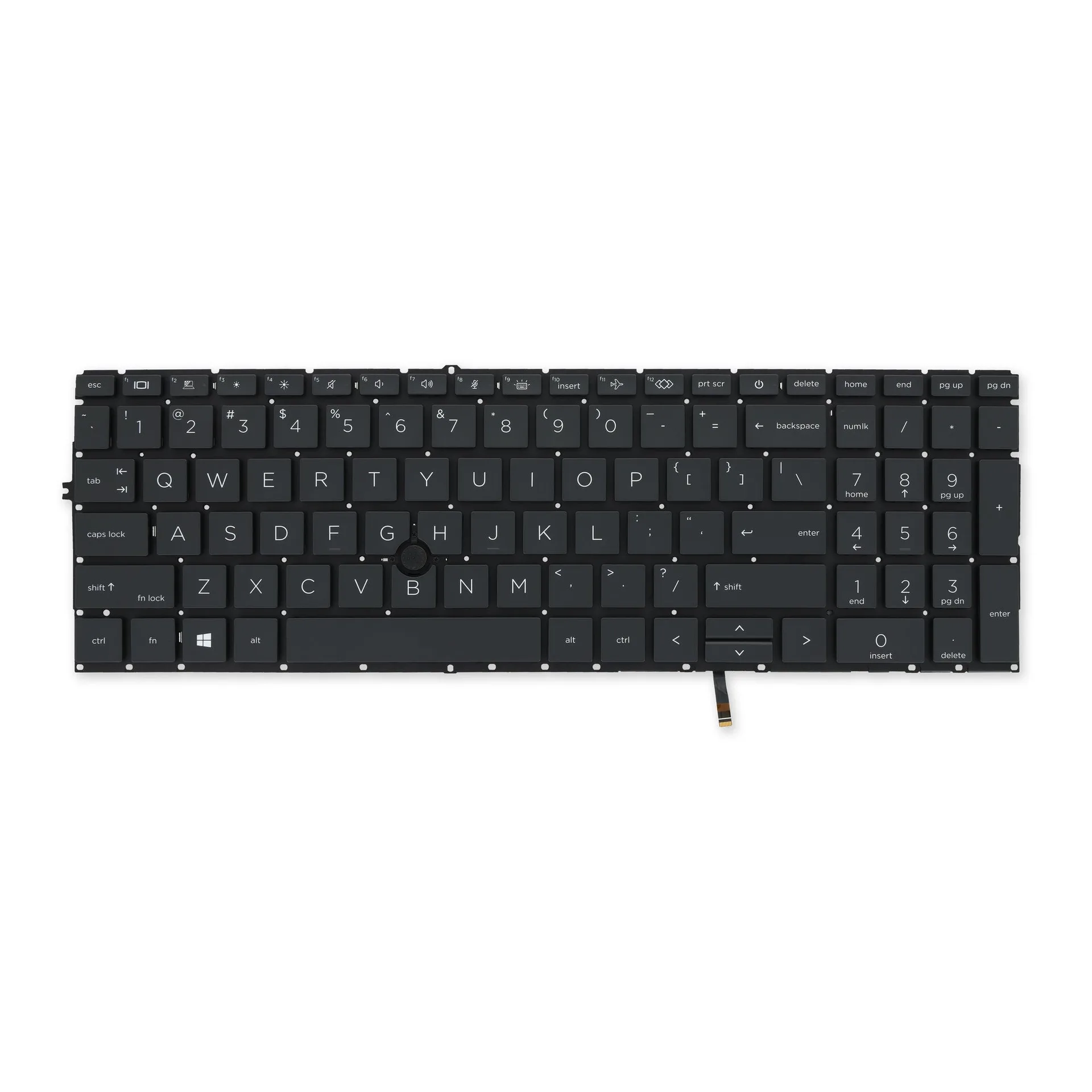 Ảnh tham chiếu mặt trước bàn phím 850 G7, bản M07491-xx1 US, có đèn nền. Cần đối chiếu tem và cáp trước khi thay.