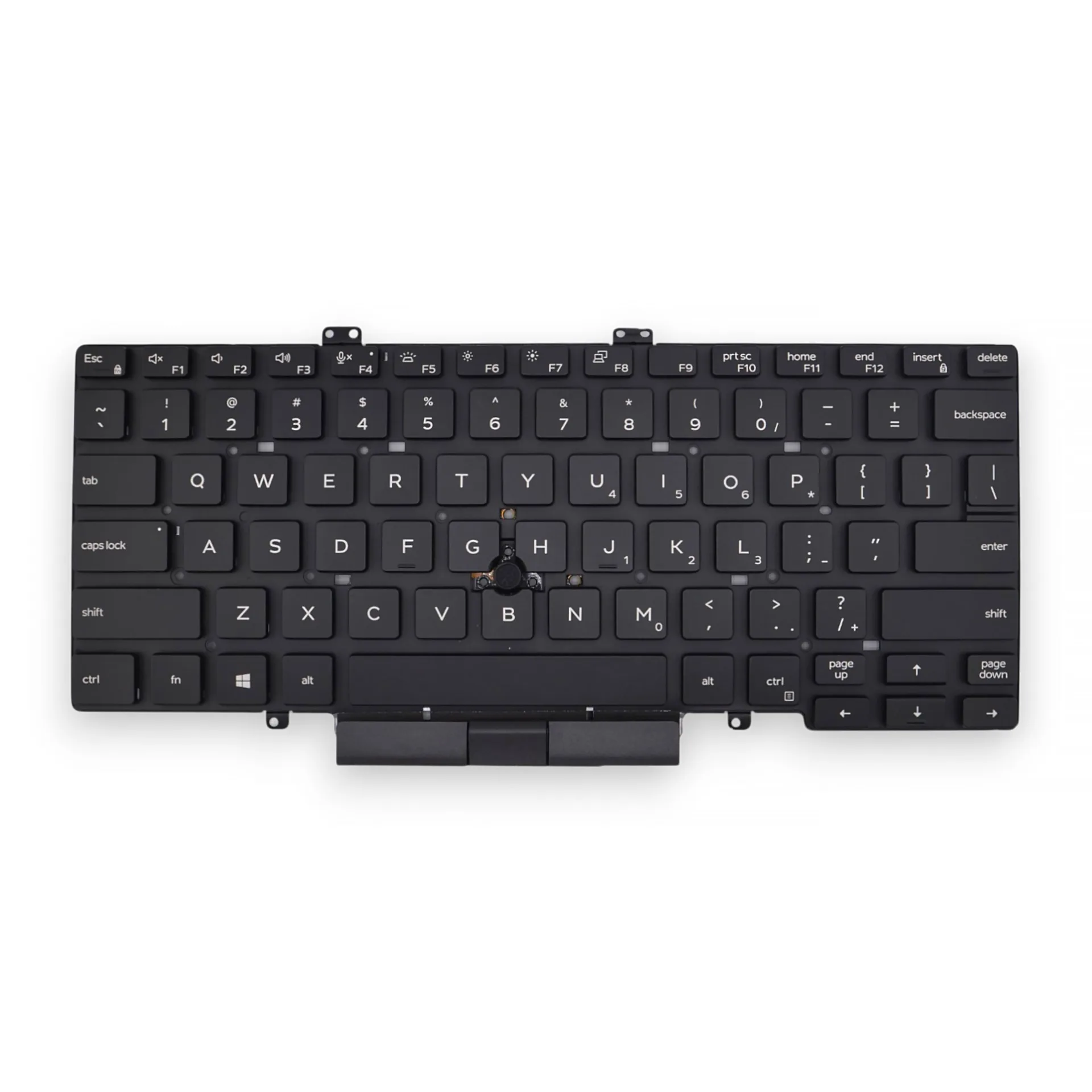 Ảnh tham chiếu mặt trước bàn phím Latitude 5401, bản H2DXX US, có đèn nền. Cần đối chiếu tem và cáp trước khi thay.